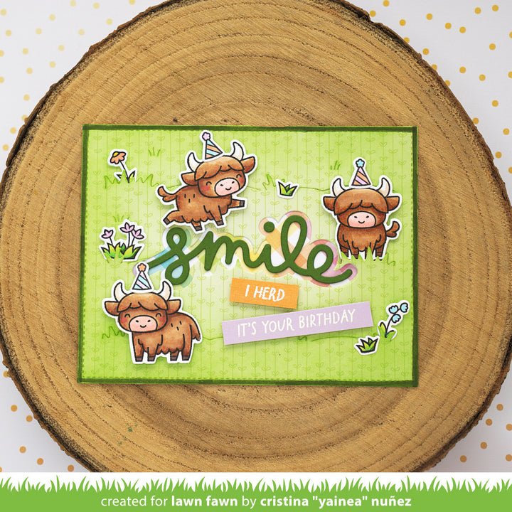 Lawn Fawn Bundle - Scripty Smile Die & Scripty Smile Outline Add-On