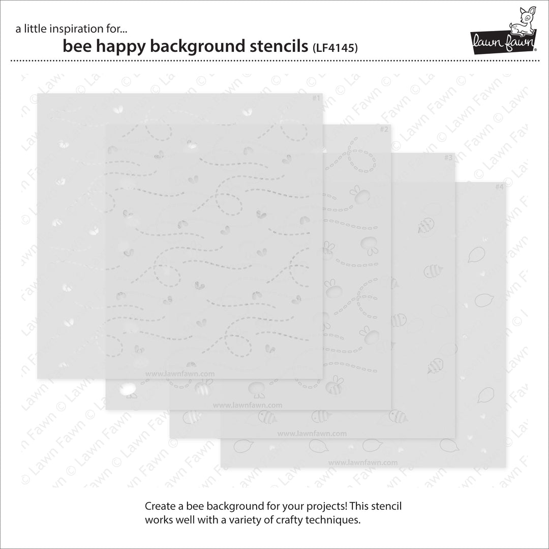 Lawn Fawn - LF4145 - Bee Happy Background Stencils