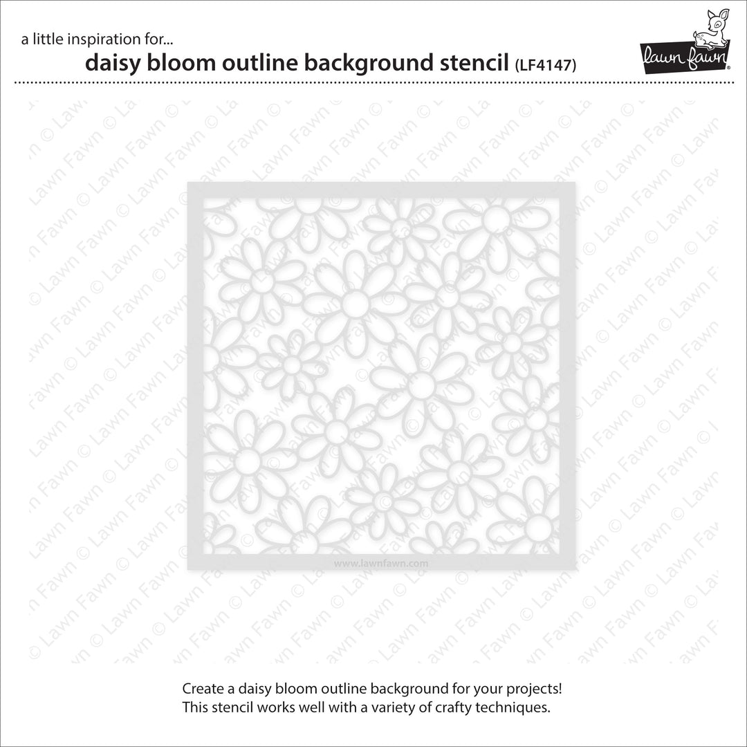 Lawn Fawn - LF4147 - Daisy Bloom Outline Background Stencil
