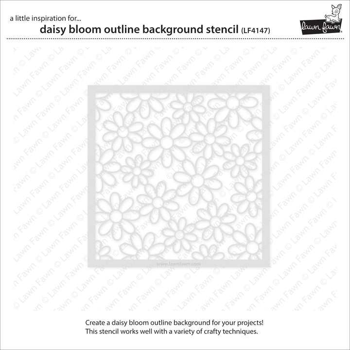 Lawn Fawn - LF4147 - Daisy Bloom Outline Background Stencil