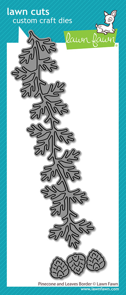 Lawn Fawn Pinecone and Leaves Border Lawn Cuts die in packaging