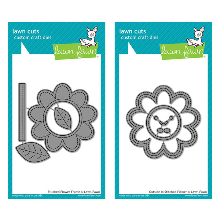 Lawn Fawn - LF1921 & LF1922 - Stitched Flower - Lawn Cuts Die Bundle