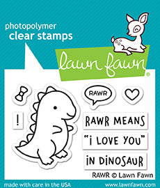 Lawn Fawn - LF1555 & LF1556 - Rawr - Stamp and Lawn Cuts Set
