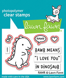 Lawn Fawn - LF1555 & LF1556 - Rawr - Stamp and Lawn Cuts Set