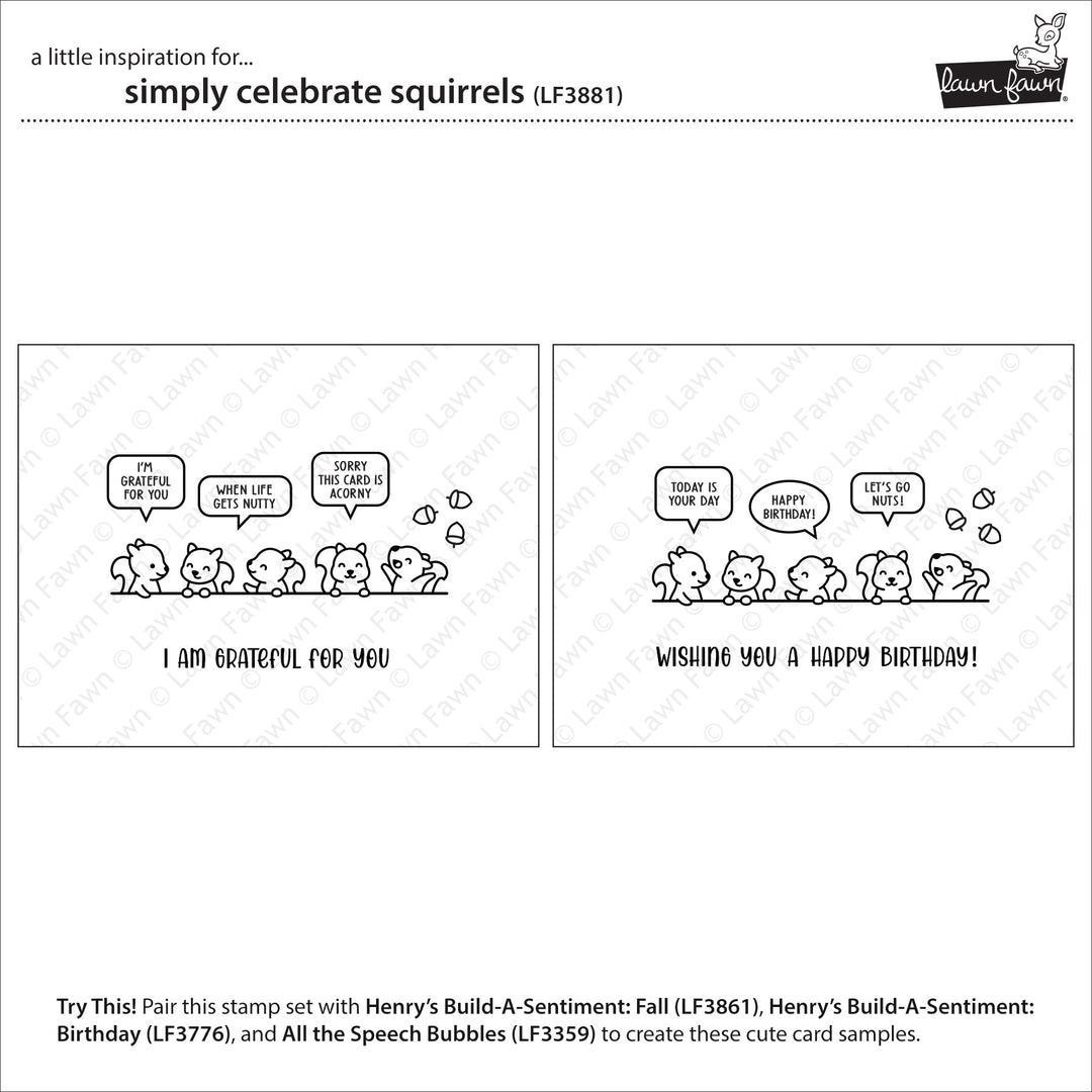 Lawn Fawn - Simply Celebrate Squirrels
