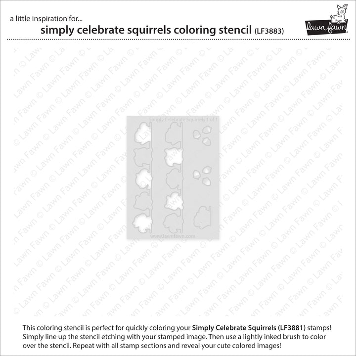 Lawn Fawn - Simply Celebrate Squirrels colouring Stencil