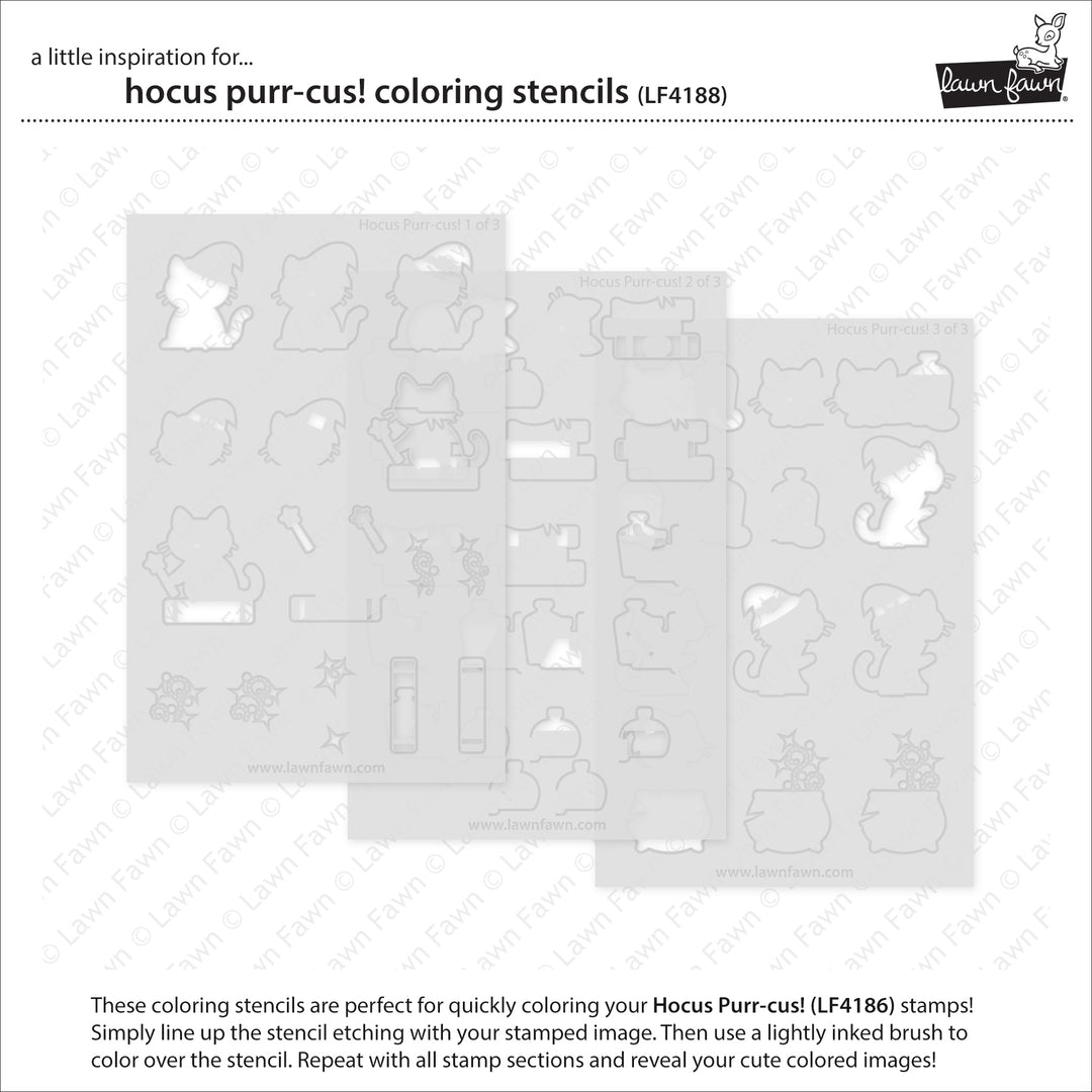 Lawn Fawn - Hocus Purr-Cus! colouring Stencils