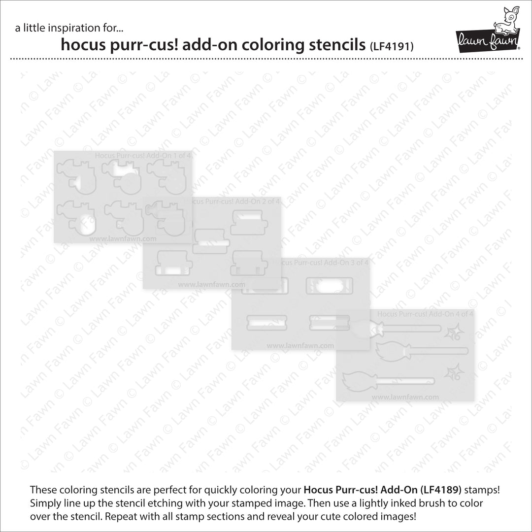 Lawn Fawn - Hocus Purr-Cus! Add-On colouring Stencils