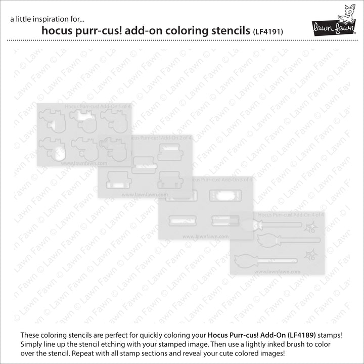 Lawn Fawn - Hocus Purr-Cus! Add-On colouring Stencils
