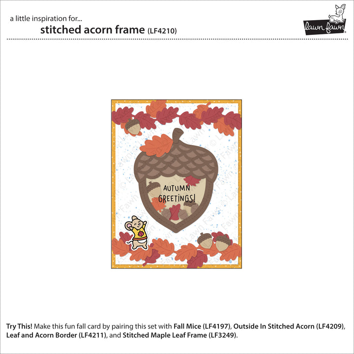 Lawn Fawn - Stitched Acorn Frame
