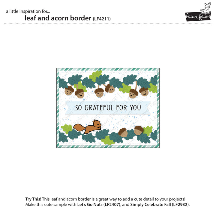 Lawn Fawn - Leaf And Acorn Border