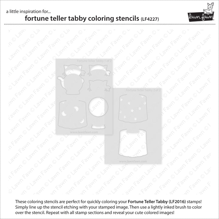 Lawn Fawn - Fortune Teller Tabby colouring Stencils
