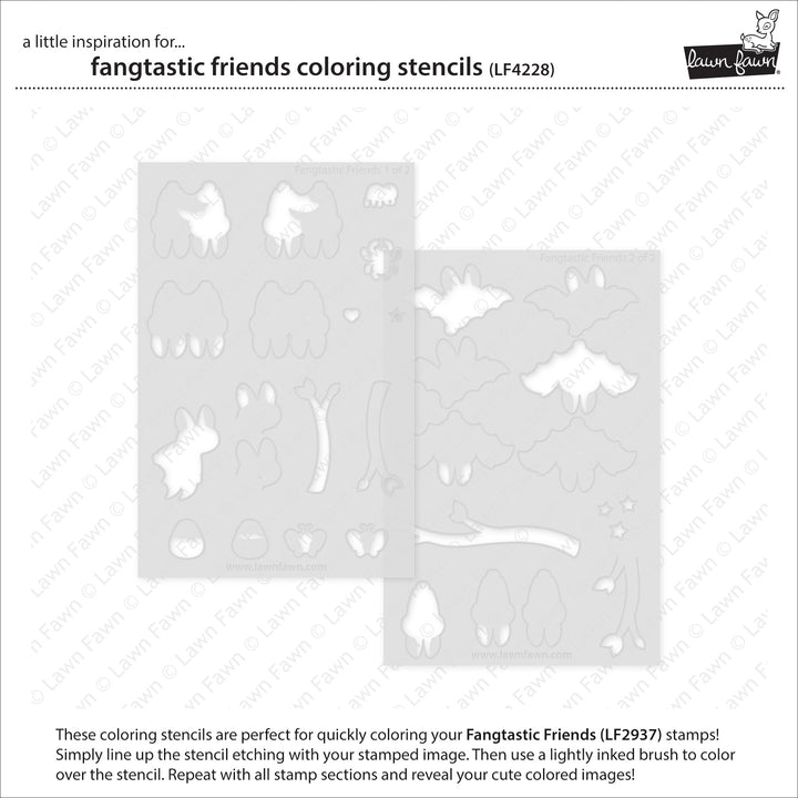 Lawn Fawn - Fangtastic Friends colouring Stencils