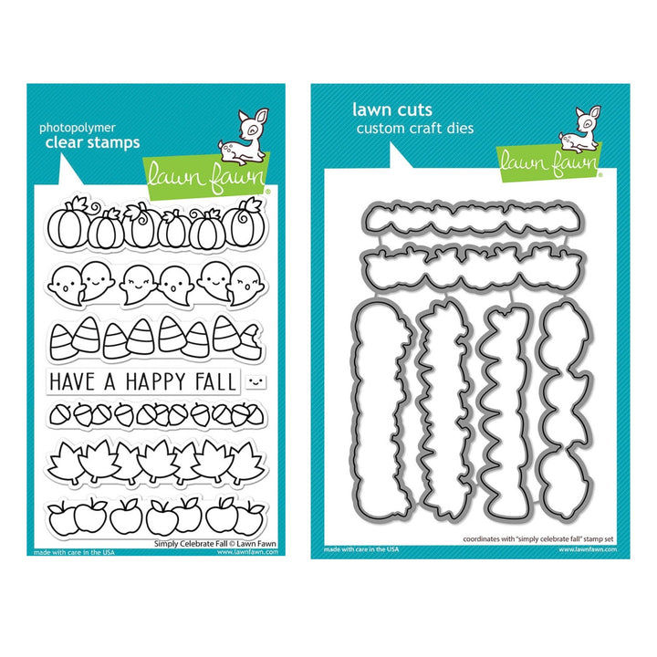 Lawn Fawn - LF2932-LF2933 - Simply Celebrate Fall - Stamp and Lawn Cuts Set