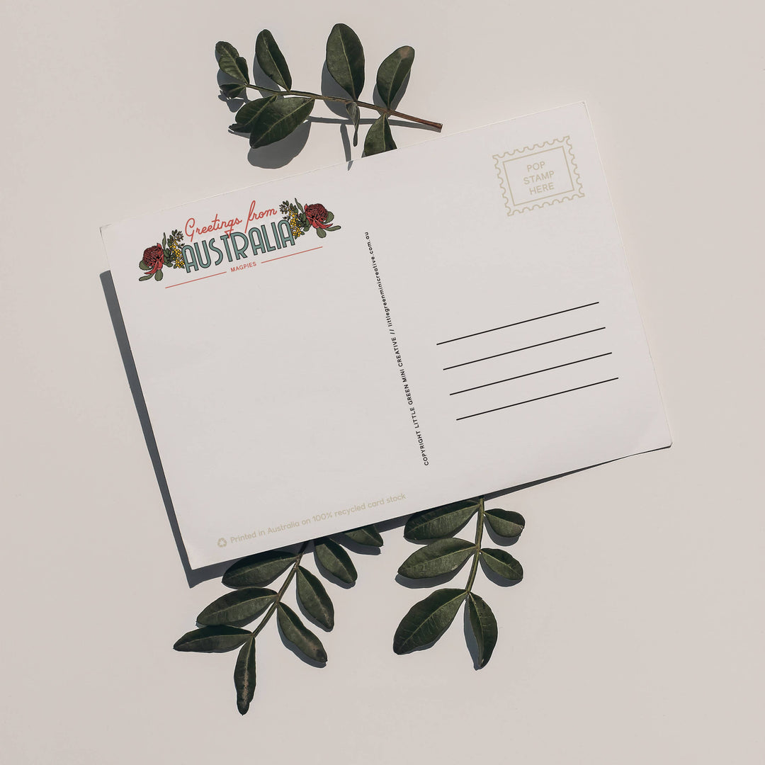Postcard with decorative elements on a light background
