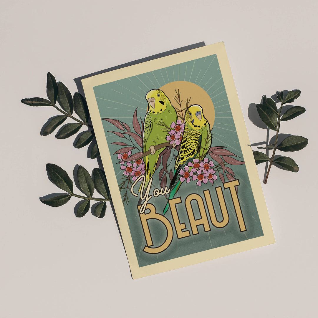 Little Green Mini Creative - Postcard - Budgerigar
