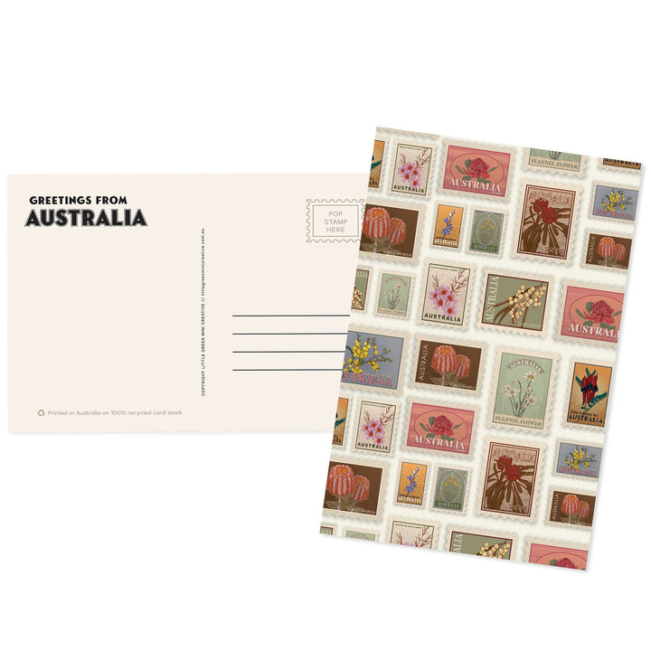 Little Green Mini Creative - Postcard - Vintage Stamps