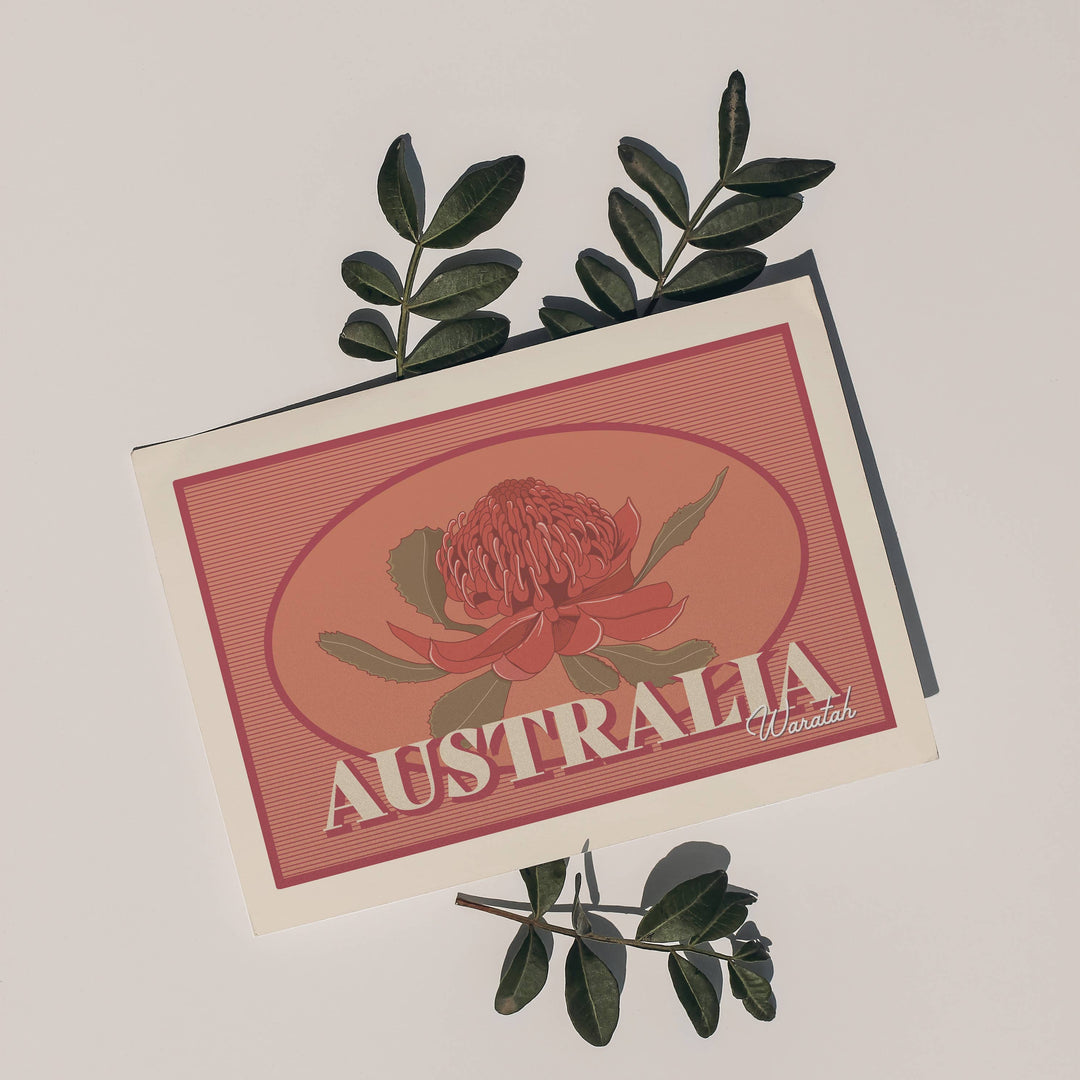 Little Green Mini Creative - Postcard - Vintage Waratah