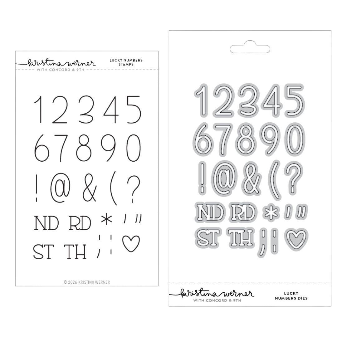 Concord & 9th - Kristina Werner  - Lucky Numbers Bundle - Stamps & Dies