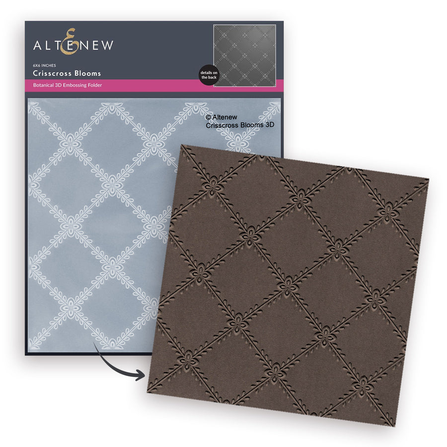 altenew crisscross blooms 3d embossing folder alt11073