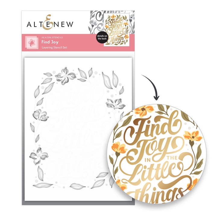 altenew find joy layering stencil set 4 in 1 alt11075