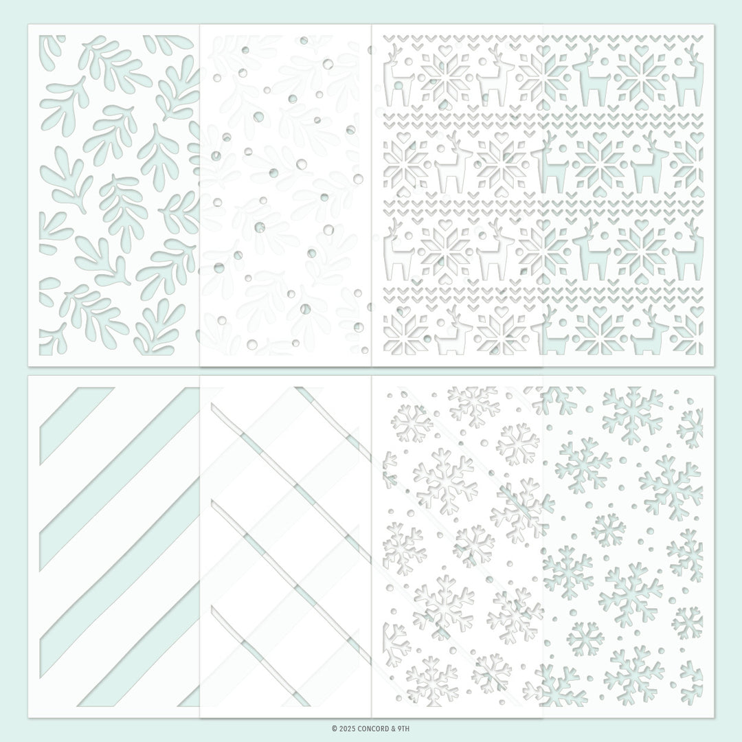 Concord & 9th - Merry Mix Stencil Pack (6 qty; 6 x 6)