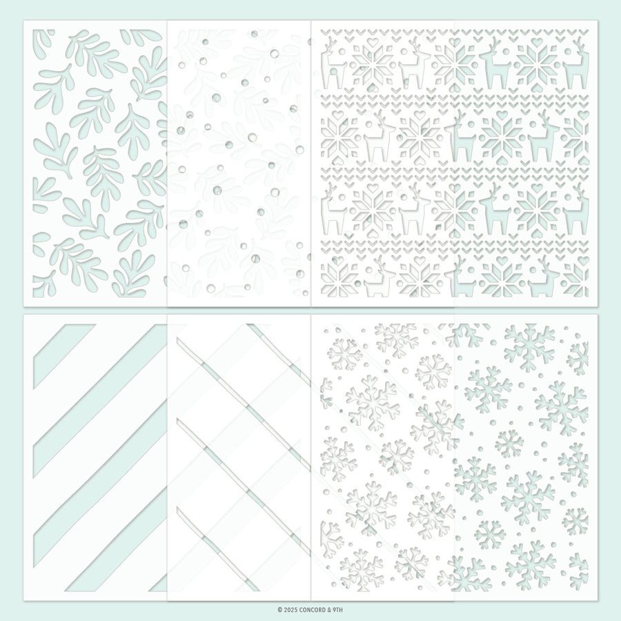 Concord & 9th - Merry Mix Stencil Pack (6 qty; 6 x 6)