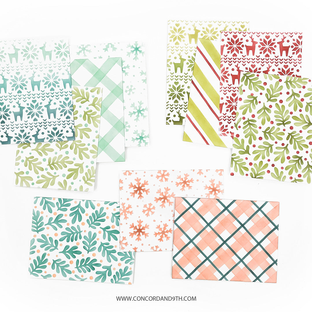 PRE_ORDER ONLY - Concord & 9th - Merry Mix Stencil Pack (6 qty; 6 x 6)