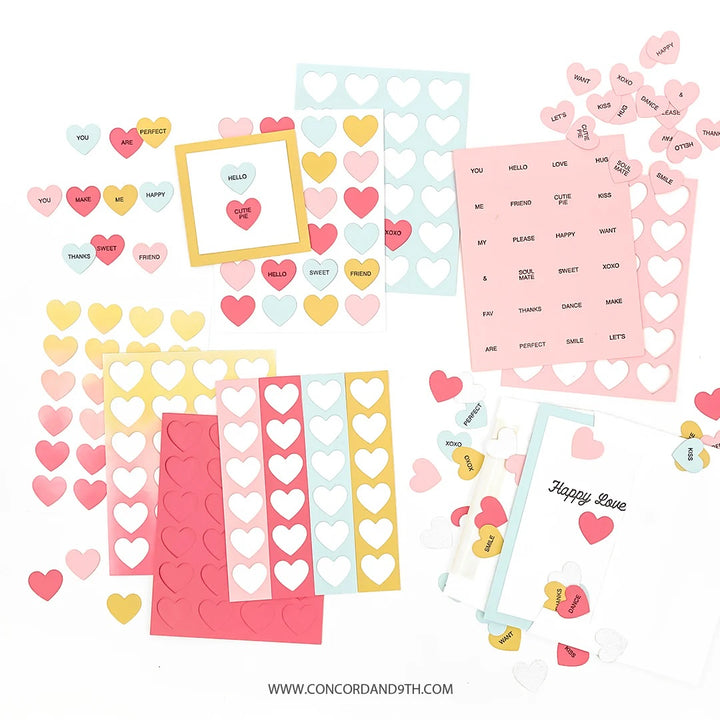 Concord & 9th - Mix & Match Hearts Stamp set & Inlay Die