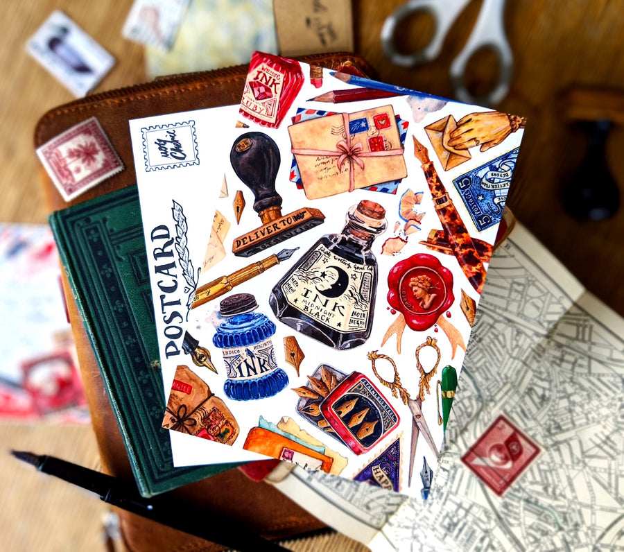 MogCherie - Postcard - (MATTE) Antique Stationery - (Desk Companions)