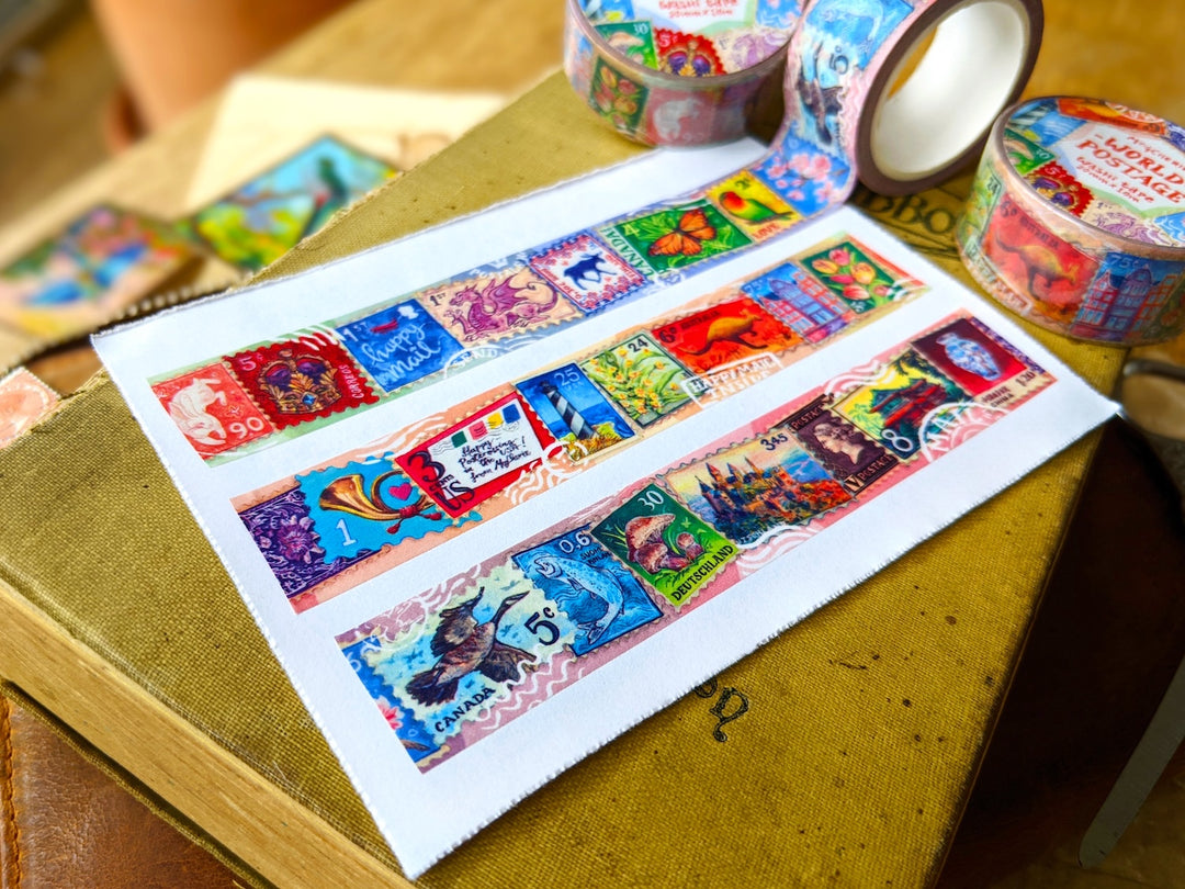 MogCherie - Washi Tape - World Postage 20mm x 10m