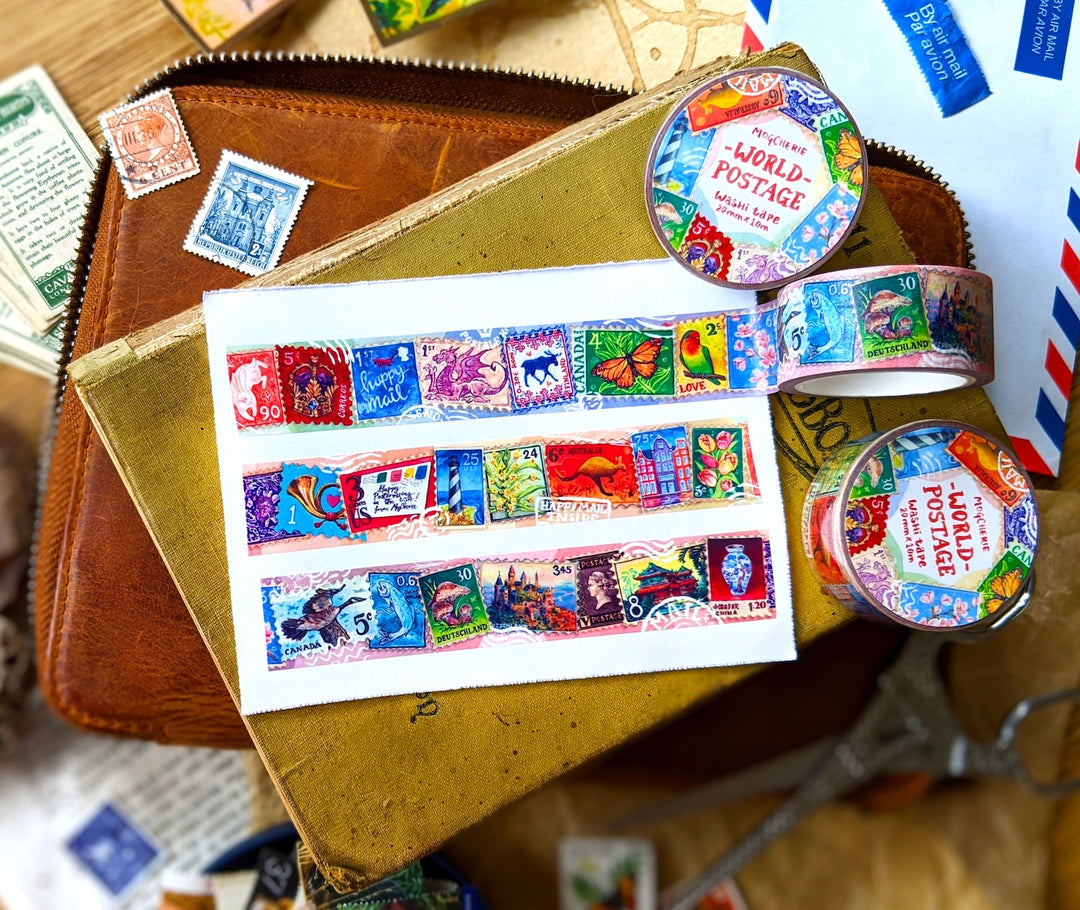 MogCherie - Washi Tape - World Postage 20mm x 10m