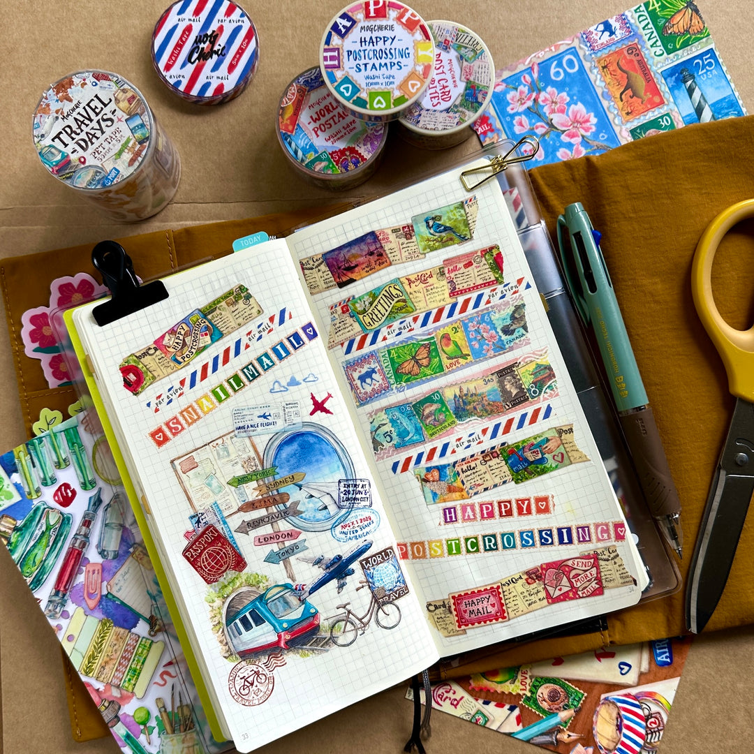 MogCherie - Washi Tape - World Postage 20mm x 10m