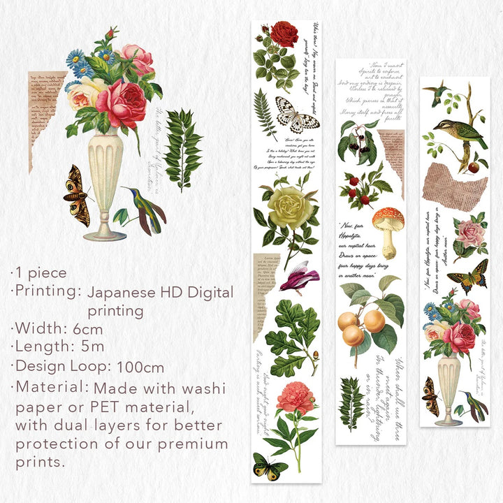 The Washi Tape Shop - Romeo's Roses Wide Washi / PET Tape