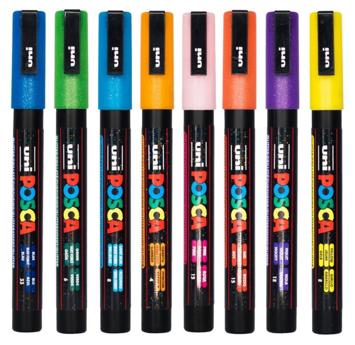 Posca PC-3M Glitter Colours 8P Assorted