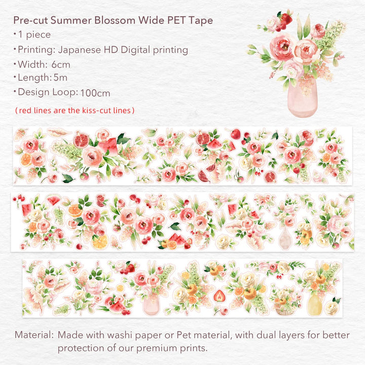 The Washi Tape Shop - Pre-cut Summer Blossom Wide Washi/PET Tape