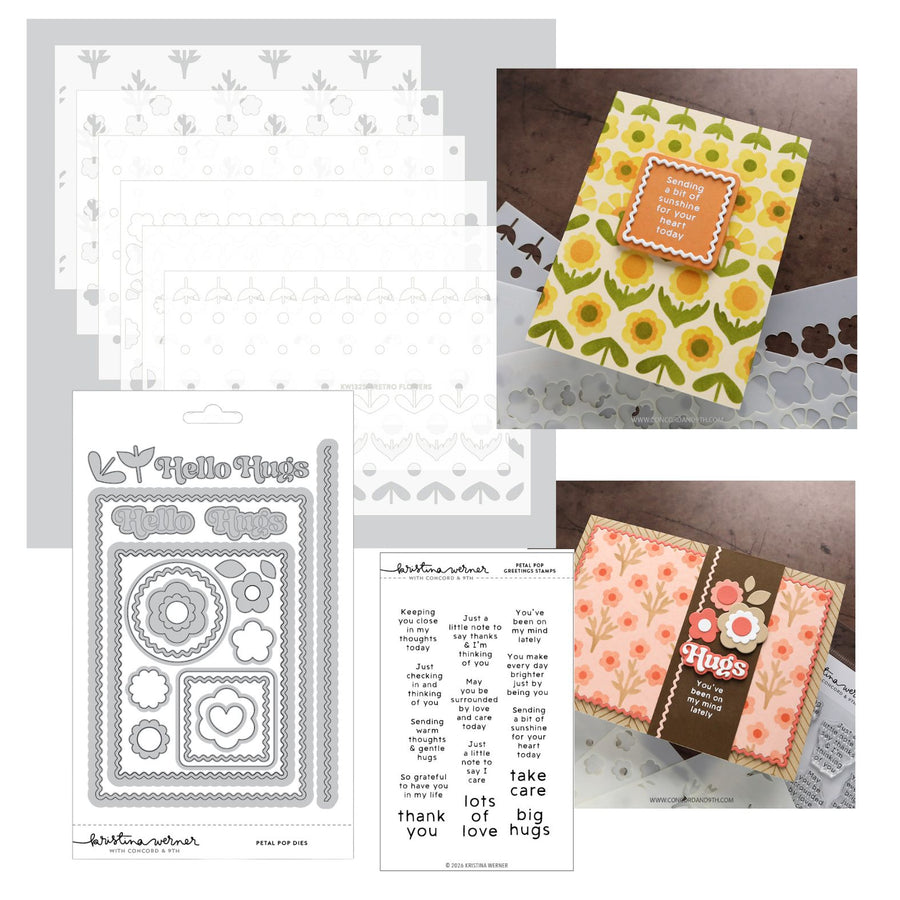 concord 9th kristina werner petal pop bundle stamps dies stencils