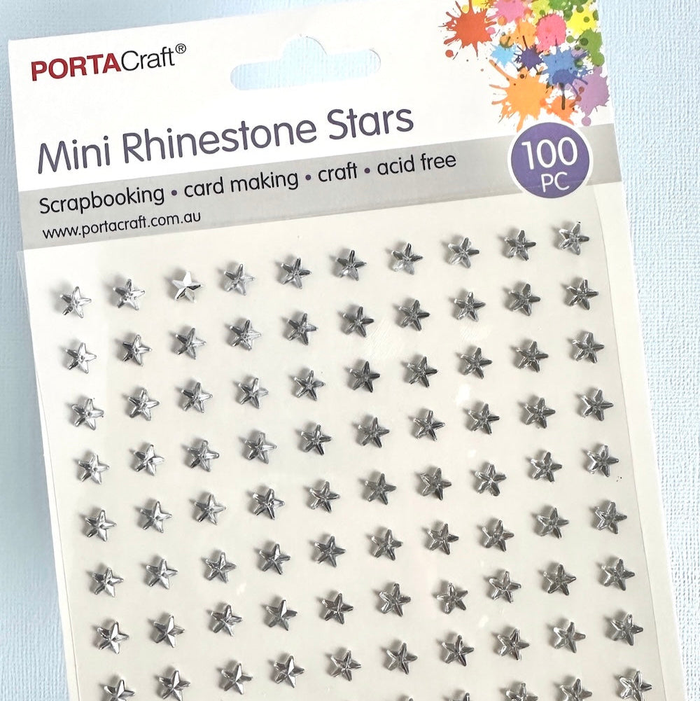 Porta Craft - Rhinestone Sheet Stars  5mm 100Pc Clear