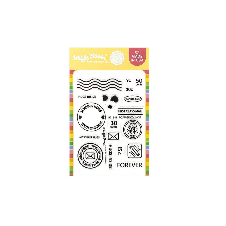 waffle flower postage collage stamp set 421381