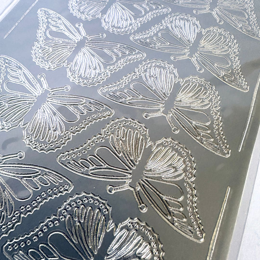 renoir peel off stickers butterflies silver foil