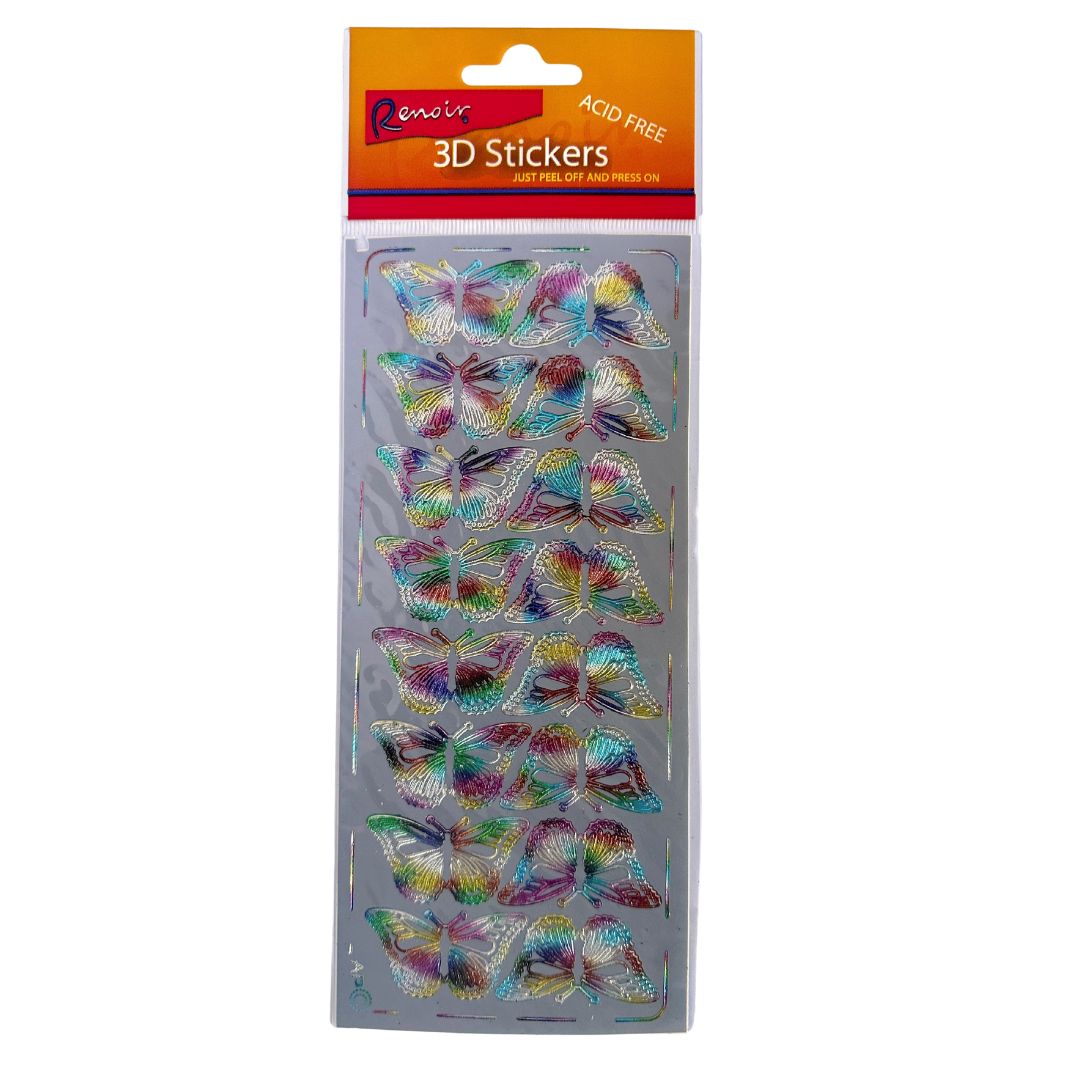 renoir peel off stickers butterflies rainbow foil