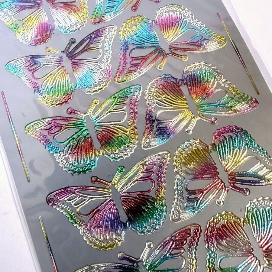 renoir peel off stickers butterflies rainbow foil