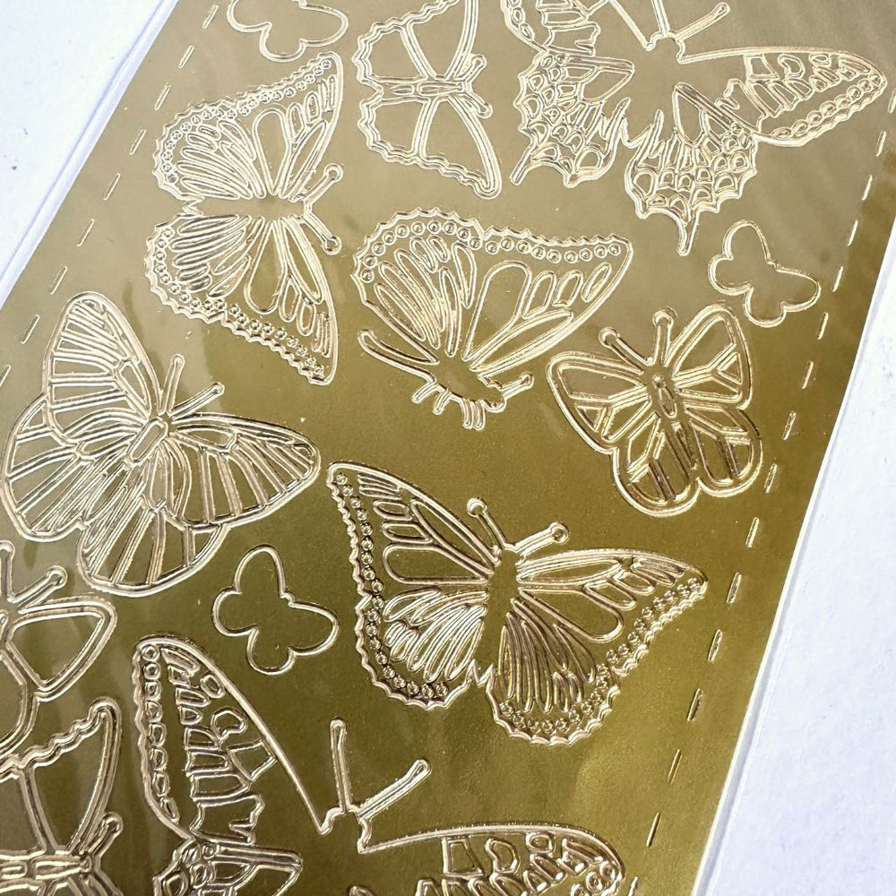 renoir peel off stickers butterflies gold foil