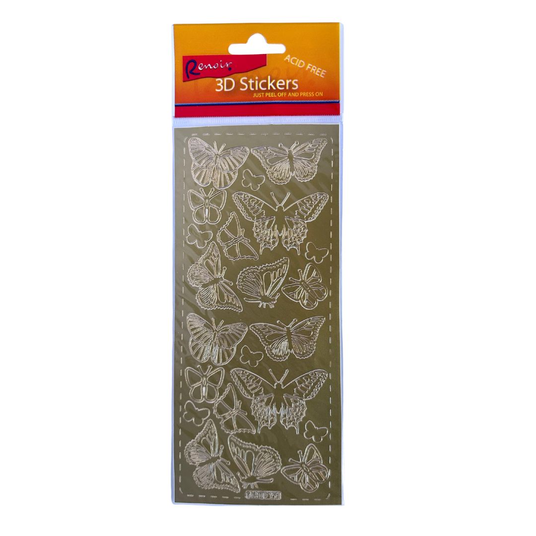 renoir peel off stickers butterflies gold foil