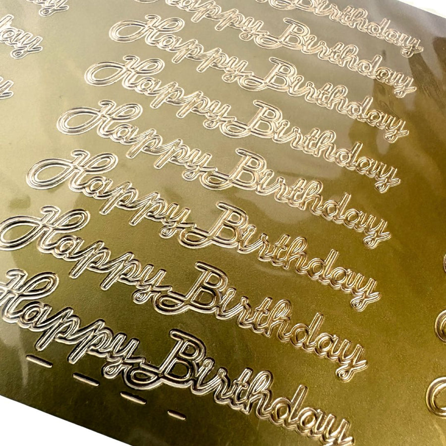 renoir peel off stickers sentiments happy birthday gold foil