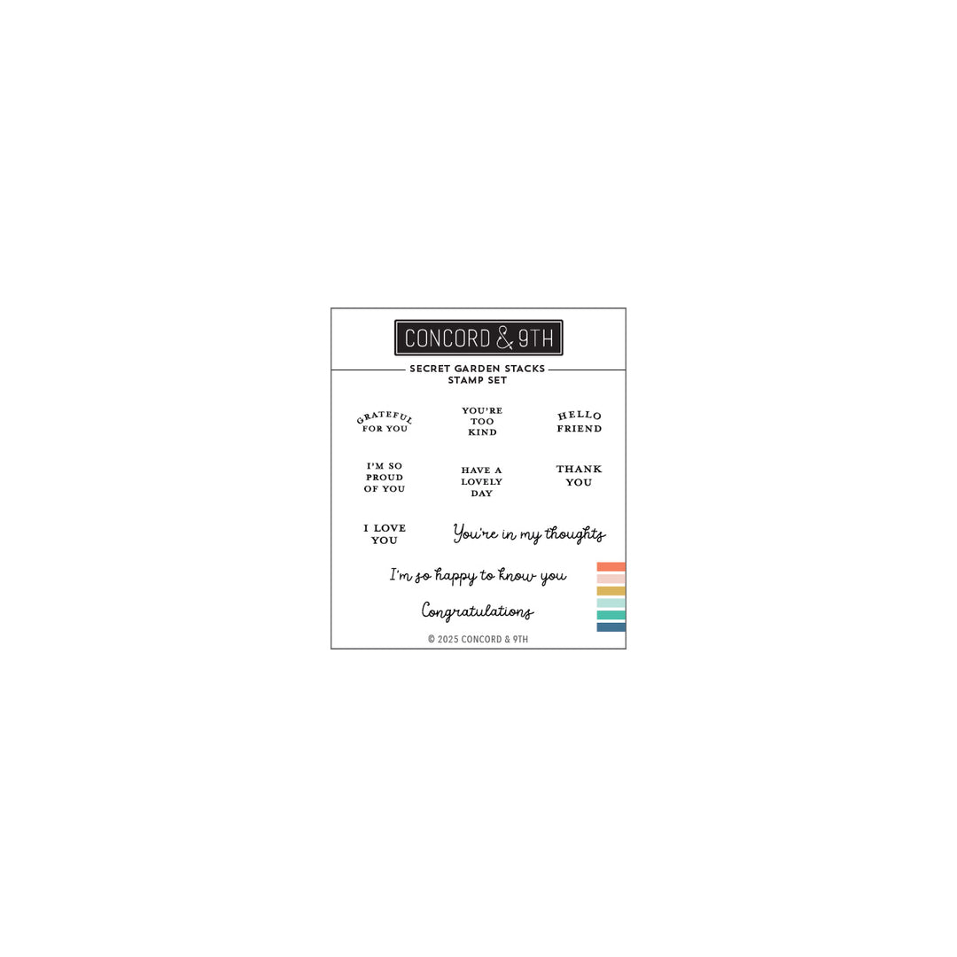 concord & 9th secret garden stacks stamp set 3 x 3 12516