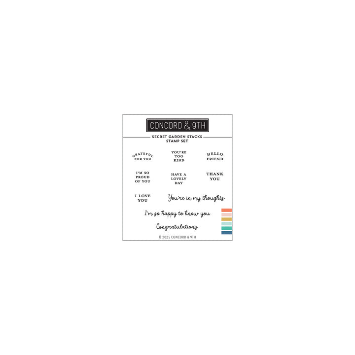 concord & 9th secret garden stacks stamp set 3 x 3 12516