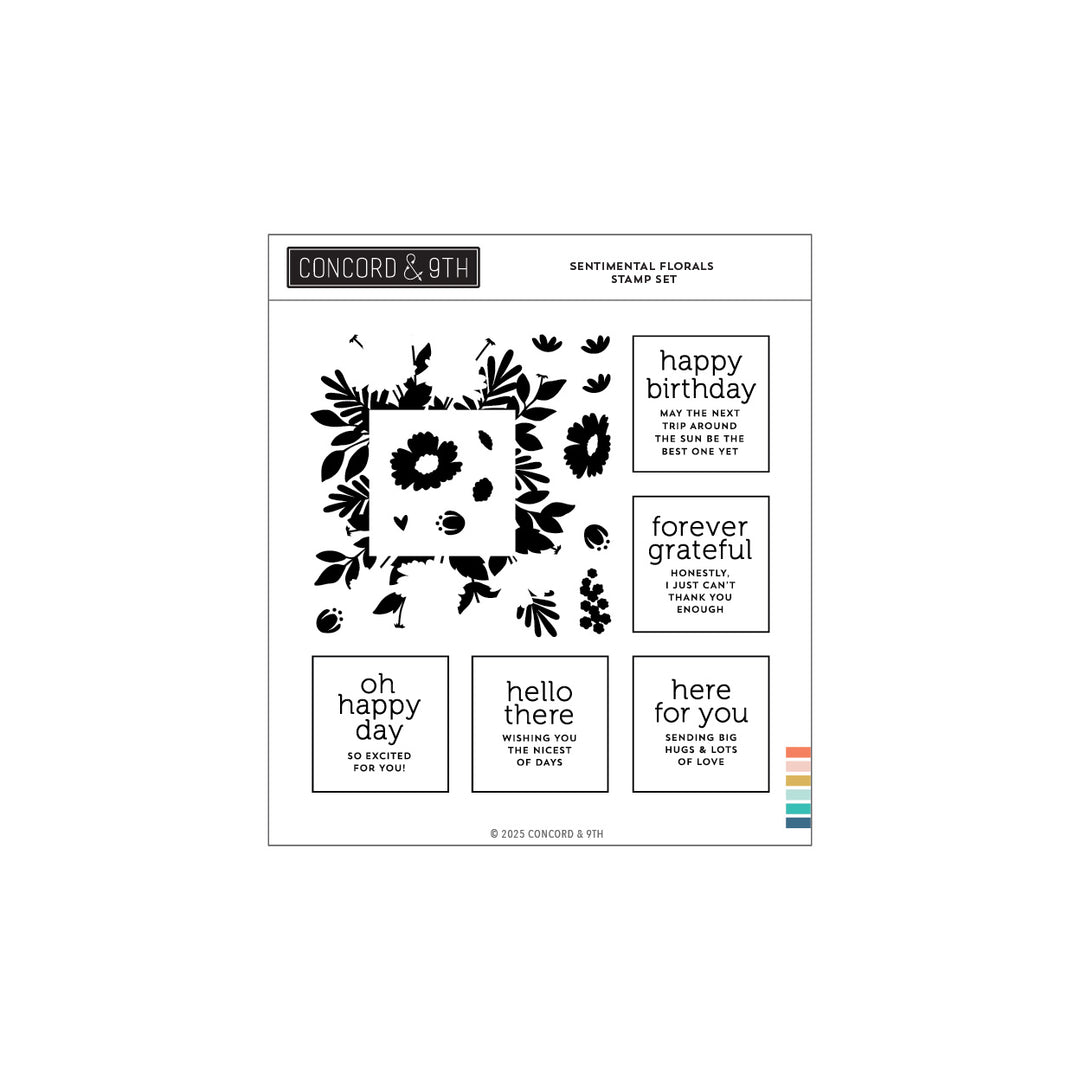 Concord & 9th - Sentimental Florals Stamp Set (6 x 6)