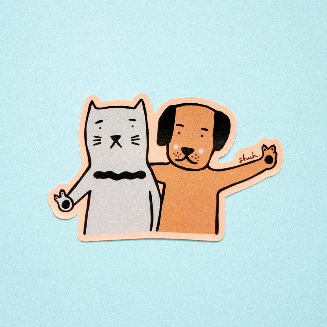 Shuh. Sticker - Bestie cat and dog together
