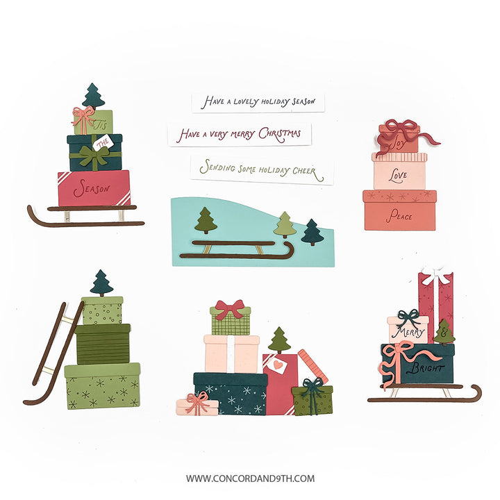 PRE_ORDER ONLY - Concord & 9th - Sleigh Full of Cheer Stamp & Dies Bundle